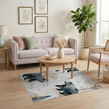 Dreamy Watercolor Bear Family Area Rug