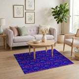 Royal Blue Hot Pink Damask Area Rug