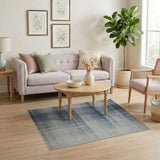 Distressed Blue Ombre Striped Area Rug