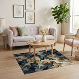 Ethereal Grey Swirl Abstract Area Rug