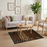 Bold Geometric Tiger Stripe Area Rug