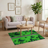 Pixelated Green Bush Road Landscape Rug