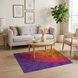 Vibrant Fern Leaf Gradient Area Rug