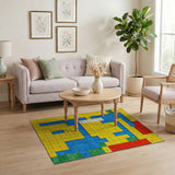 Vibrant Alphabet Grid Area Rug