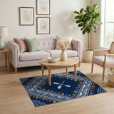 Crossed Oars Multi-Color Geometric Area Rug