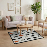 Whimsical Black Cat Ginger Pattern Area Rug