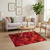 Vibrant Red Koi Fish Swarm Area Rug