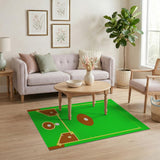 Pixelated Baseball Field Area Rug