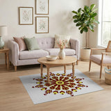 Maroon Gold Mandala Persian Area Rug