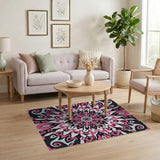 Bold Pink Mandala Geometric Area Rug