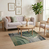 Emerald Green Abstract Geometric Area Rug