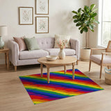 Rainbow Drip Stripe Area Rug