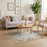 Pink Delicate Pink Blossom Border Area Rug