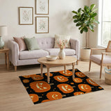 ODIKA Halloween Pumpkin Washable Area Rug - Non-Slip Low Pile Spooky Decor