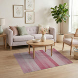 Geometric Modern Blush Pink Horizontal Striped Area Rug