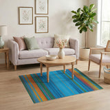 Geometric Modern Multi-color and Patterns Vibrant Multi-Color Stripe Area Rug