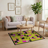 Playful Black Cats Cartoon Area Rug