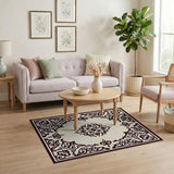 Ornate Maroon Traditional Persian Area Rug