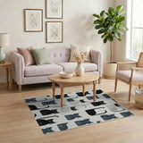 Playful Black Cat Silhouette Area Rug