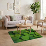 Plush Green Moss Circles Area Rug