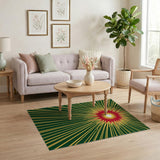 Radiant Starburst Green Area Rug