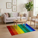 Vibrant Rainbow Stripe Geometric Rug