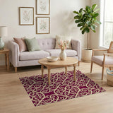Ornate Purple Gold Filigree Persian Area Rug
