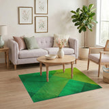 Vibrant Green Geometric Patchwork Area Rug