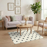 Black Cross Geometric Area Rug