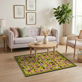 Whimsical Easter Egg Mosaic Yellow Area Rug