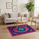 Vibrant Pink Starburst Medallion Rug