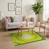 Yellow Sunburst Geometric Area Rug