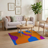 Geometric Modern Multi-color and Patterns Vibrant Wavy Multi-Color Geometric Area Rug