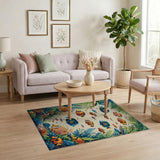 Vibrant Coral Reef Fish Underwater Area Rug