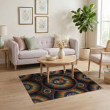 Multi-color and Patterns Vibrant Rainbow Mask Area Rug