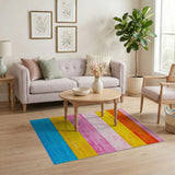 Vibrant Multi-color and Patterns Vibrant Multi-Color Horizontal Stripe Area Rug