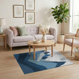 Starry Blue Mountain Layers Area Rug