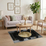 Golden Moon Geometric Area Rug