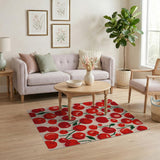 Vibrant Cherry Fruit Pattern Tufted Rug