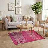 Bold Hot Pink Zebra Stripe Area Rug