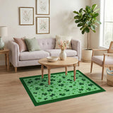 Whimsical Shamrock Green Area Rug