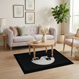 Yin Yang Cat Black White Area Rug