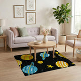 Kids Cartoon Space Planets Stars Area Rug