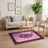 Traditional Persian Pink Persian Floral Medallion Rug