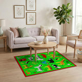 Whimsical Kids Zoo Animals Area Rug