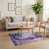 Purple Mermaid Silhouette Underwater Area Rug