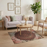 Vintage Pink Mandala Area Rug