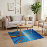 Rainbow Airplane Burst Washable Area Rug