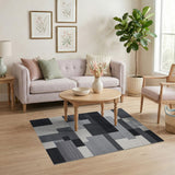 Modern Geometric Black White Geometric Modern Area Rug