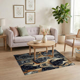 Artistic Grey Tabby Cats Pattern Area Rug